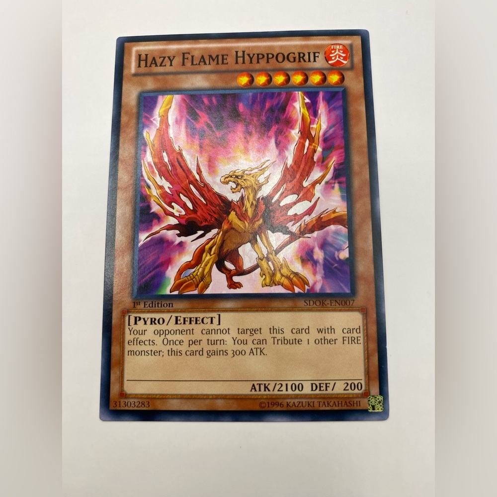 YU-GI-OH! Hazy Flame Hyppogrif Trading Card; 1st Edition; SDOK-EN007.